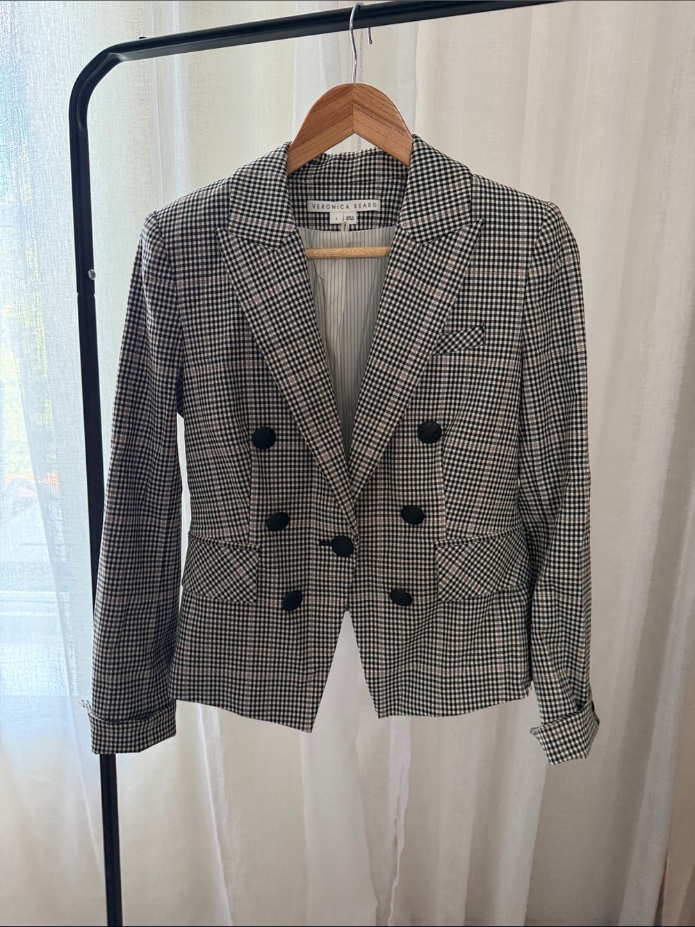 Veronica Beard Diego Dickey Checked Blazer